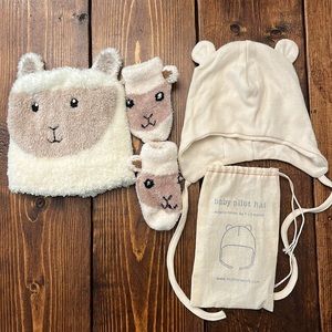 Newborn Hat and Booties, Baby Pilot Hat